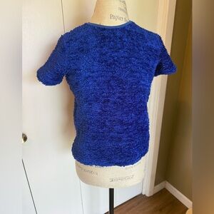 Electric Blue Textured Short Sleeve Top